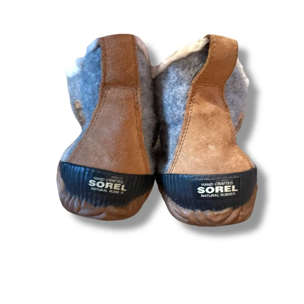 SOREL Out 'N About Plus Boots Men's Size 7 Gray Felt Faux Shearling‎ Cozy